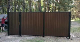 Купить распашные ворота из профнастила Дзержинск, цена от 2785 руб.